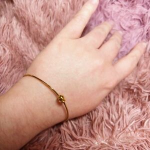 Beautiful 18k Yellow Gold Electroplated Minimalistic Thin Polished Bangle